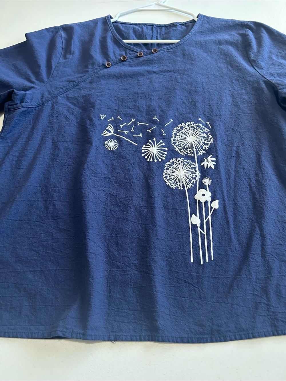 Women’s Navy Blue Dandelion Print Top